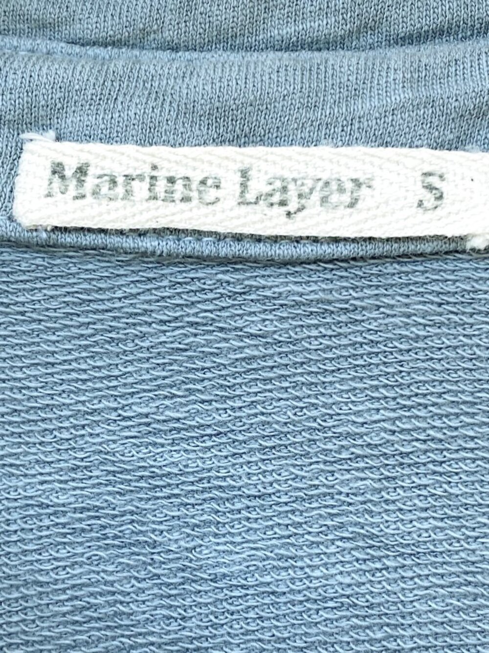 Marine Layer Dusty Blue Heavy Slub Long Sleeve Polo Size S - Picture 4 of 7
